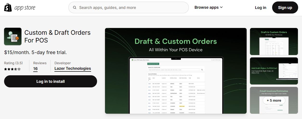 Custom & Draft Orders For POS